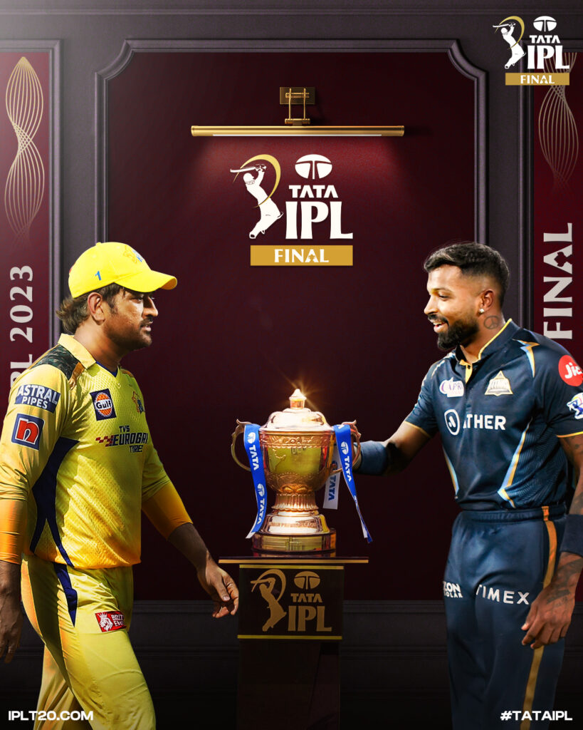 IPL Final 2023- Both captains with trophy